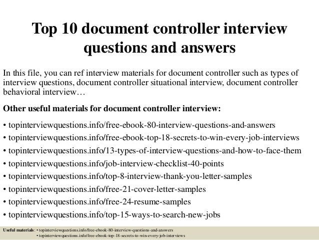 top 10 document controller interview questions and answers document controller