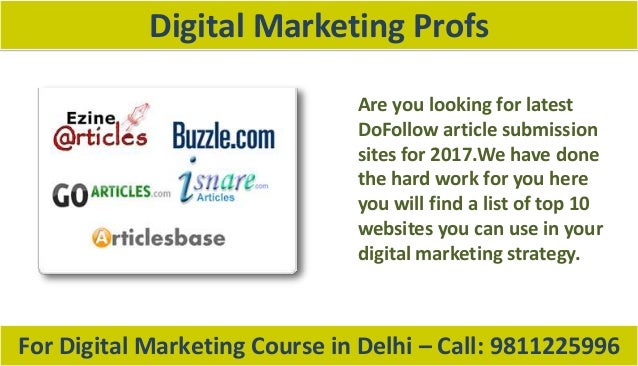 Article marketing websites list