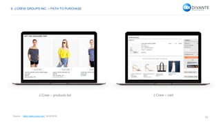 10
Source – https://www.jcrew.com/, 26.05.2016.
9. J.CREW GROUPS INC. – PATH TO PURCHASE
J.Crew – cartJ.Crew – products list
 