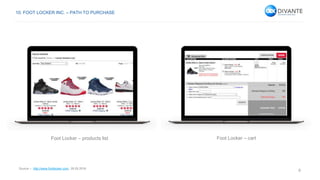 6
Source – http://www.footlocker.com, 26.05.2016.
10. FOOT LOCKER INC. – PATH TO PURCHASE
Foot Locker – cartFoot Locker – products list
 