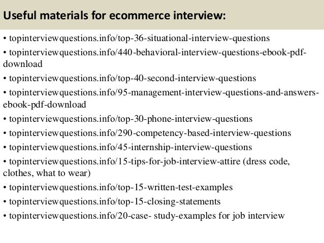 ecommerce interview questions
