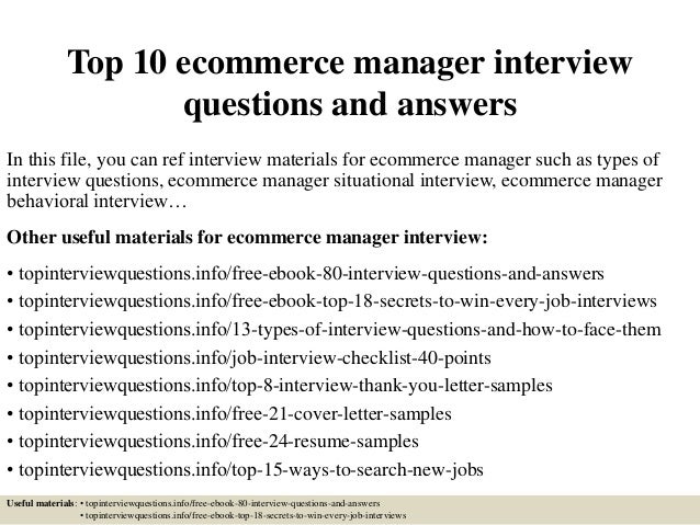ecommerce interview questions