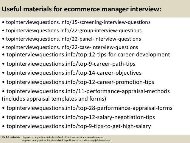 ecommerce interview questions