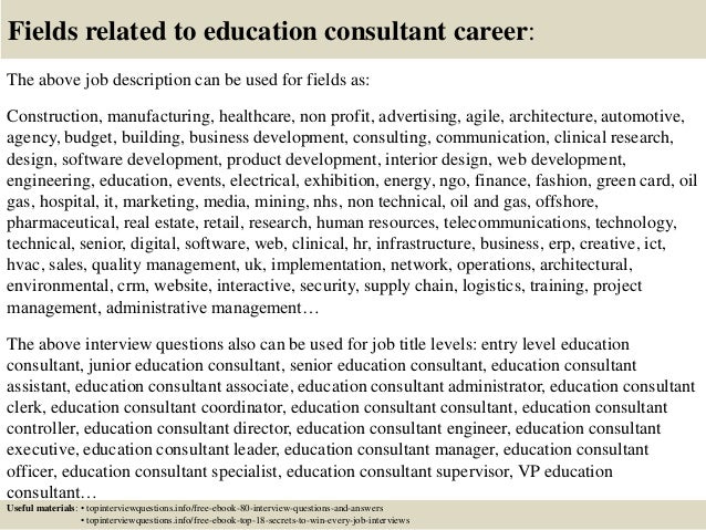 education consultant job description