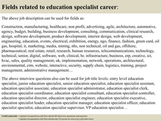 Top 10 education specialist interview questions and answers | PPTX