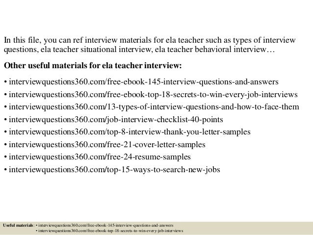 Top 10 ela teacher interview questions and answers