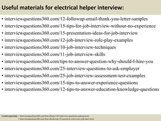 Top 10 electrical helper interview questions and answers | PPTX