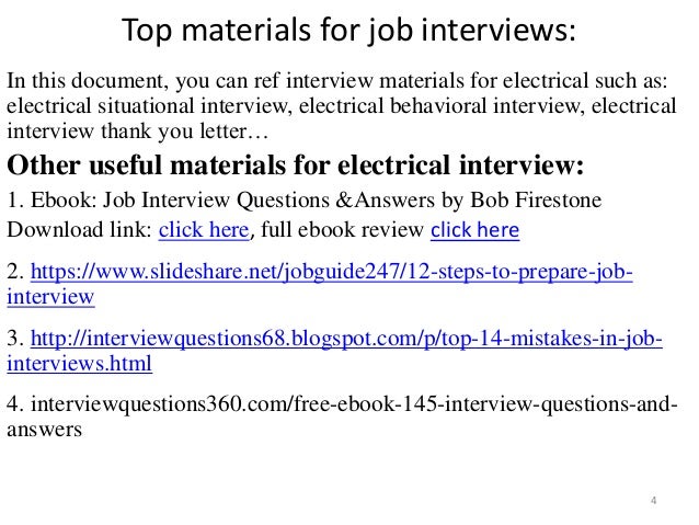 electrician interview questions