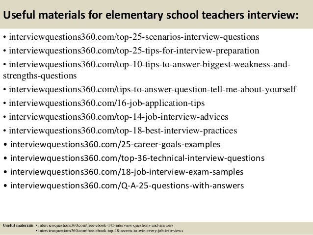 Top 10 elementary school teachers interview questions and answers