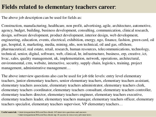 Top 10 elementary teachers interview questions and answers
