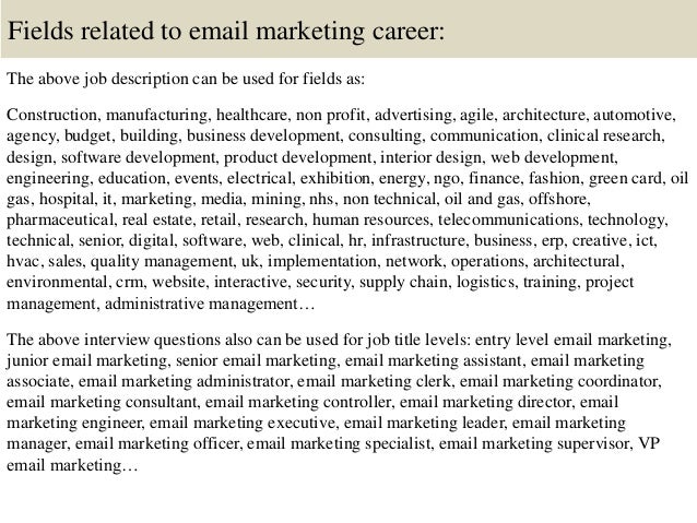 email marketing manager job description