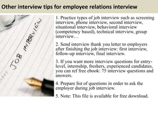 Top 10 employee relations interview questions and answers | PPTX