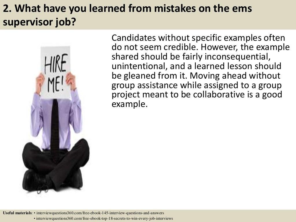 Top 10 Ems Supervisor Interview Questions And Answers