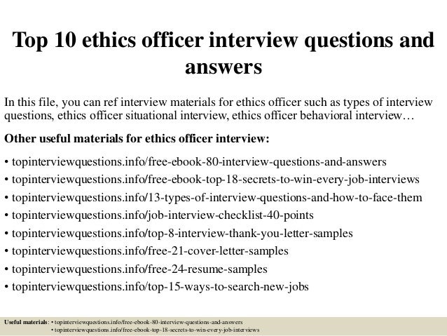 top 10 ethics officer interview questions and answers interview questions for clerk