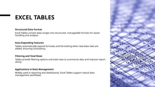 Top 10 Excel Features useful in an office environment | PPTX