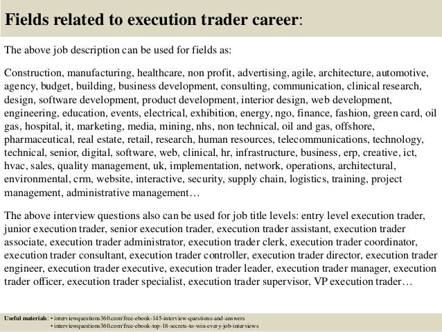 execution trader interview questions