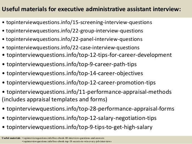 executive assistant interview questions and answers