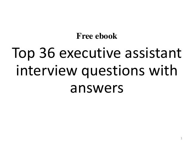 executive assistant interview questions and answers