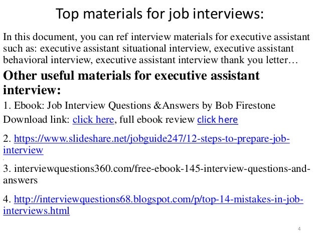 executive assistant interview answers