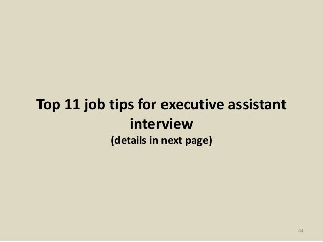 executive assistant interview answers