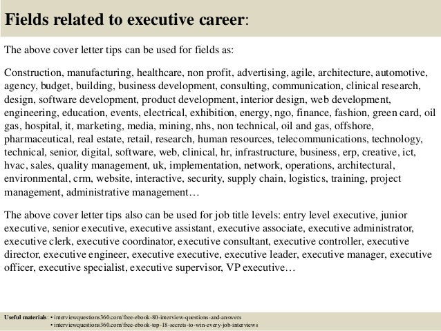senior management cover letter