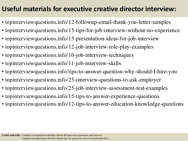 Top 10 executive creative director interview questions and answers