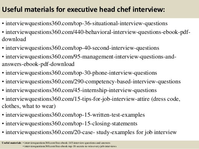 top 10 executive head chef interview questions and answers executive chef interview questions