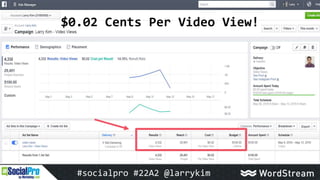 $0.02 Cents Per Video View!
#socialpro #22A2 @larrykim
 