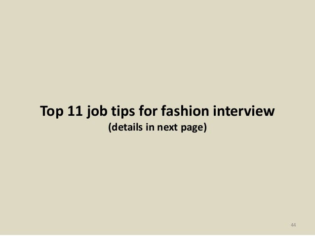 fashion interview questions