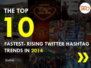 FASTEST- RISING TWITTER HASHTAG TRENDS IN 2014 
(India) 
THE TOP 
 