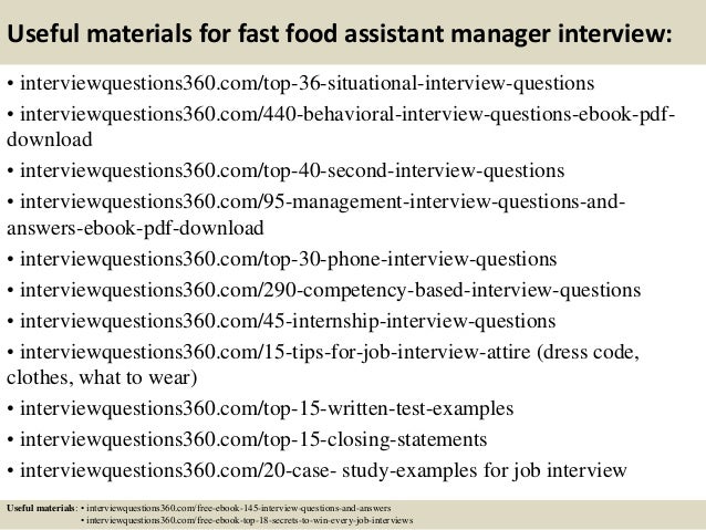 top 10 fast food assistant manager interview questions and answers interview questions for assistant manager