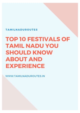 Here're best top 10 Tamil Nadu festivals that you should know 