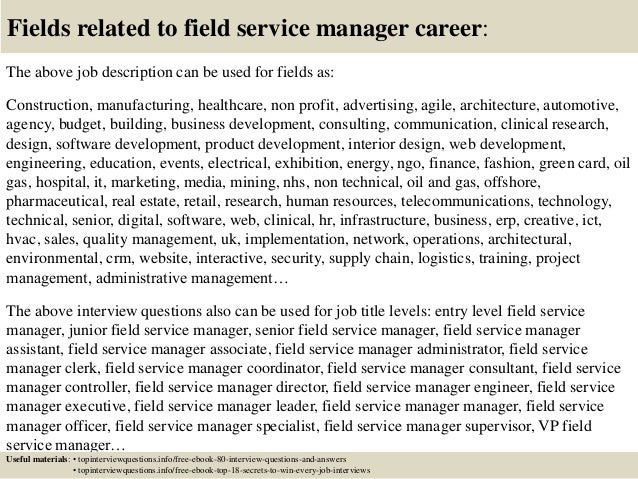 field service manager job description