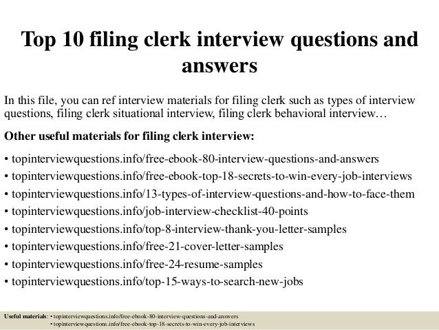 top 10 filing clerk interview questions and answers interview questions for clerk