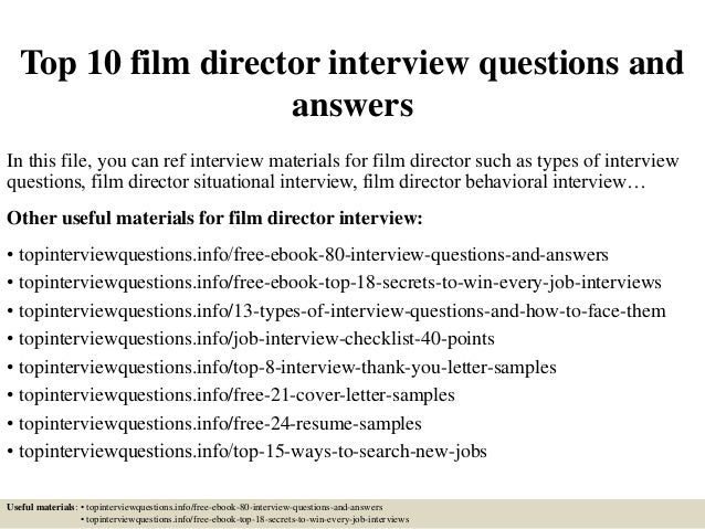 Top 10 film director interview questions and answers