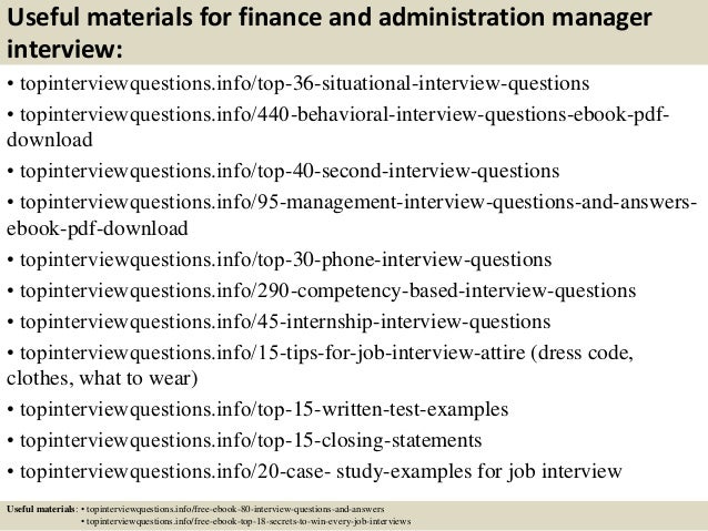 Top 10 finance and administration manager interview ...
