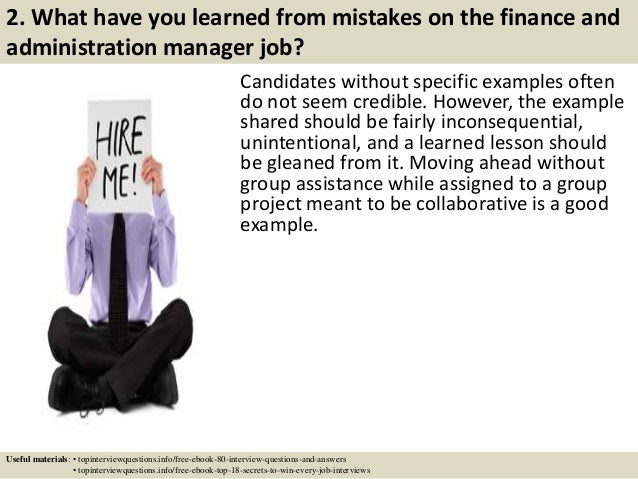 Top 10 Finance And Administration Manager Interview Questions And Ans