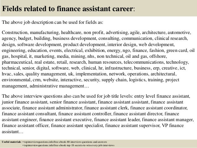 job description for financial assistant financial