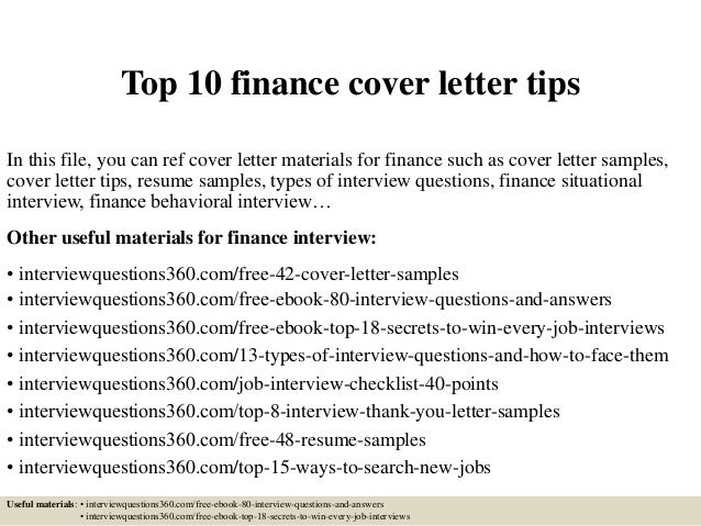 top 10 finance cover letter tips in this file you can ref cover letter materials