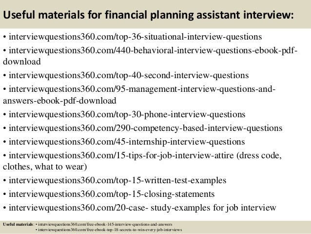 financial planner interview questions
