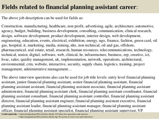 job description for a financial advisor