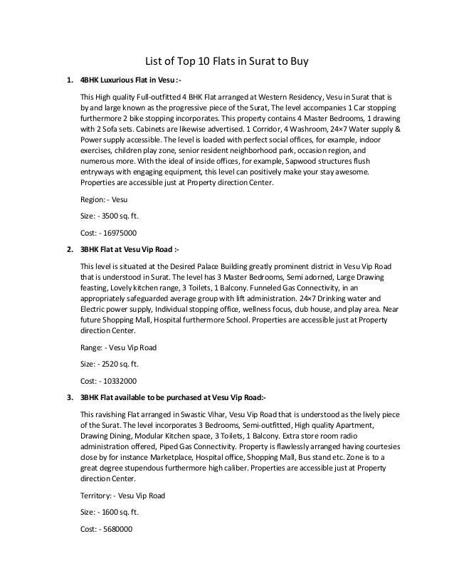 Top 10 flats to buy in surat july 2015