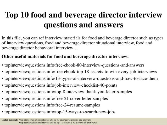 Food Service Manager Interview Questions Food Service Manager Interview Questions