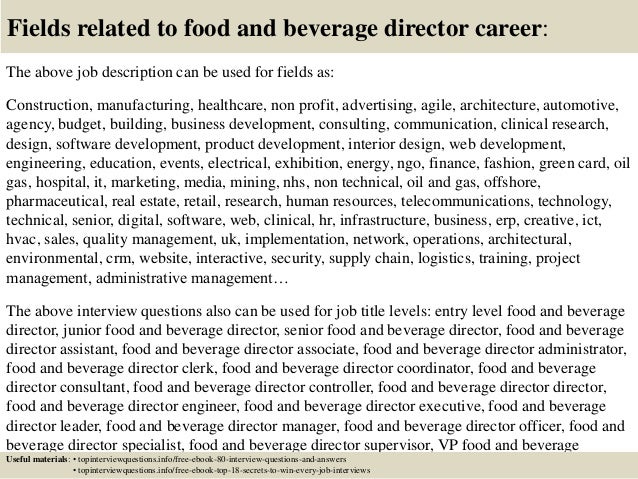 beverage director job description
