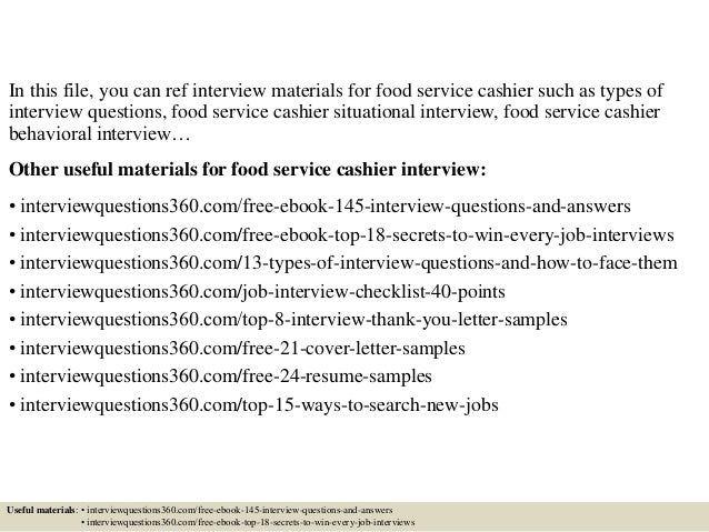 Top 10 food service cashier interview questions and answers