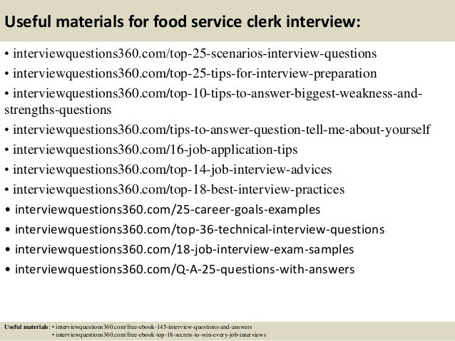 Top 10 food service clerk interview questions and answers