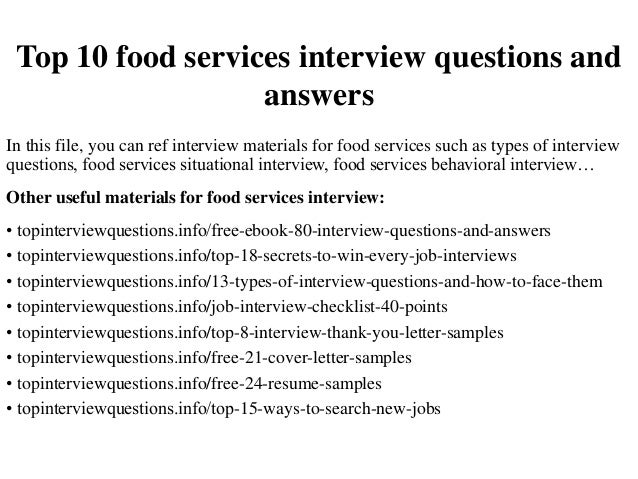 top 10 food services interview questions and answers food service interview questions and answers
