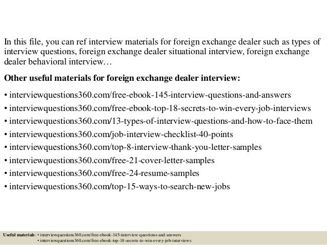 Forex broker interview questions