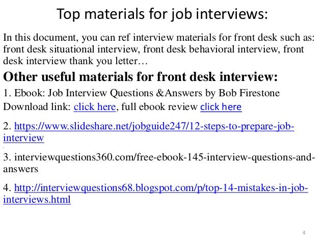 Top 36 Front Desk Interview Questions With Answers Pdf