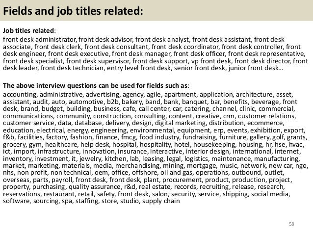 Top 36 Front Desk Interview Questions With Answers Pdf
